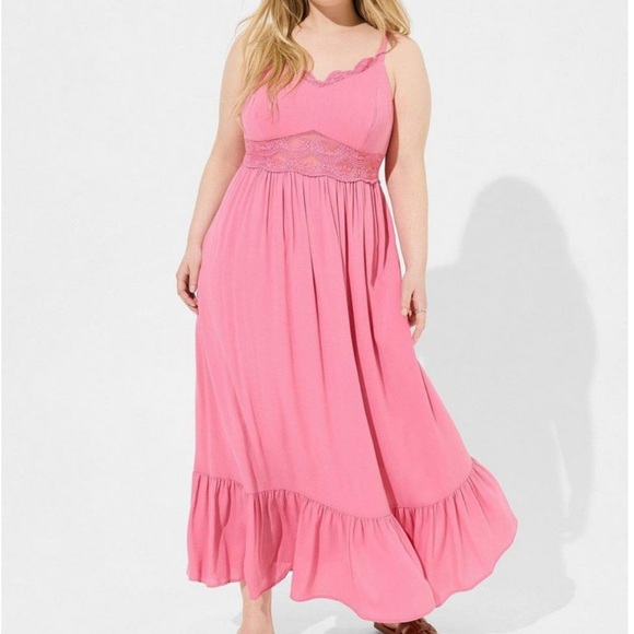 💖💖 Torrid Pink Maxi Dress-Size 2 💖💖 - Picture 2 of 4